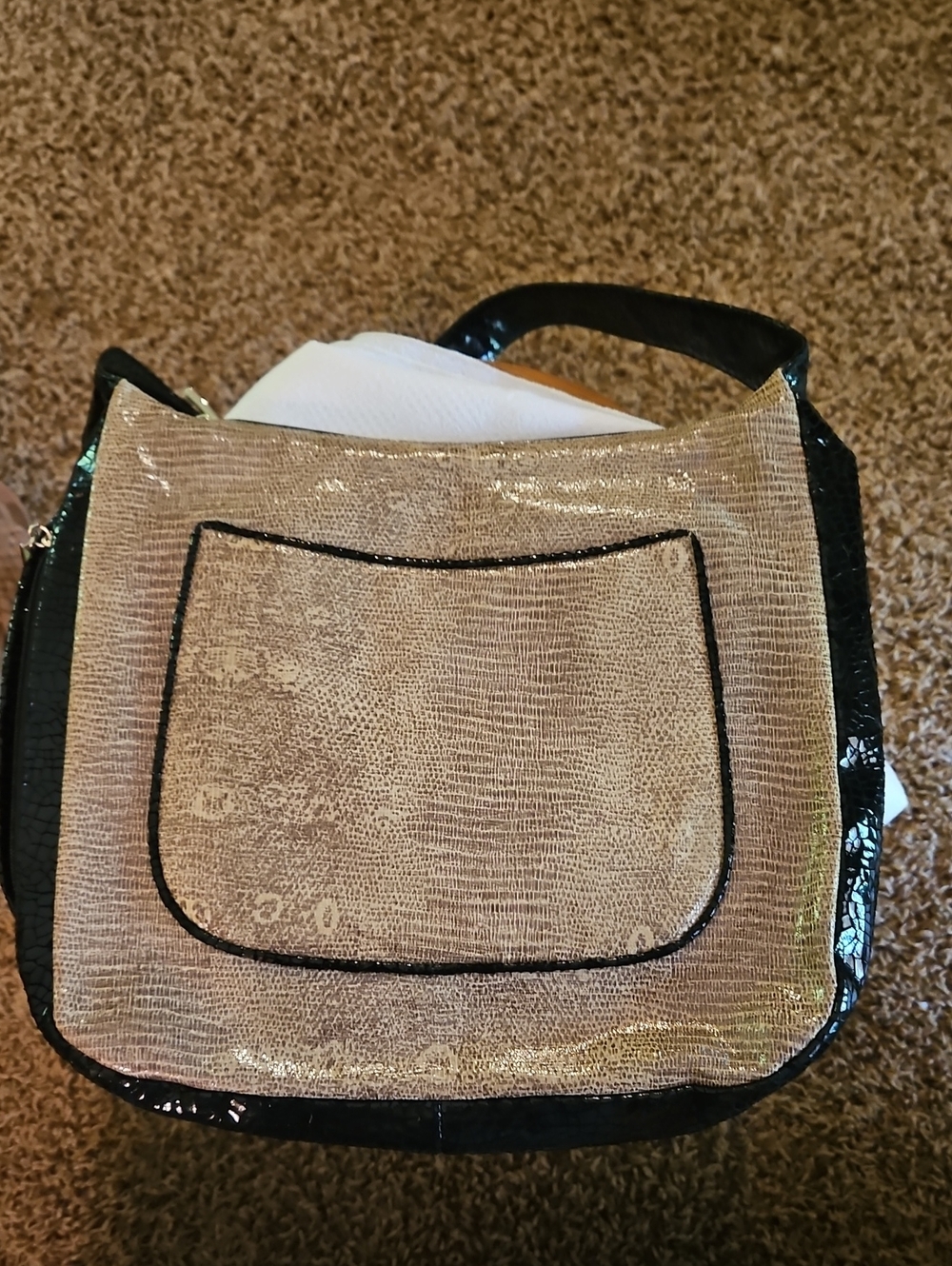 Liza Ganz Snake Print Shoulder Bag Vintage Made In USA